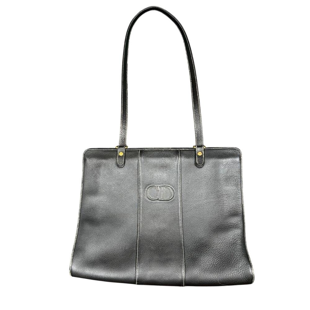 Christian Dior Vintage Black Leather Shoulder Bag - Picture 10 of 11